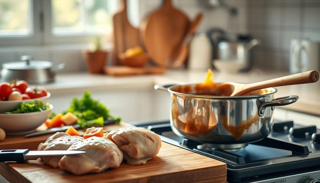 Chicken and Gravy Cooking Process