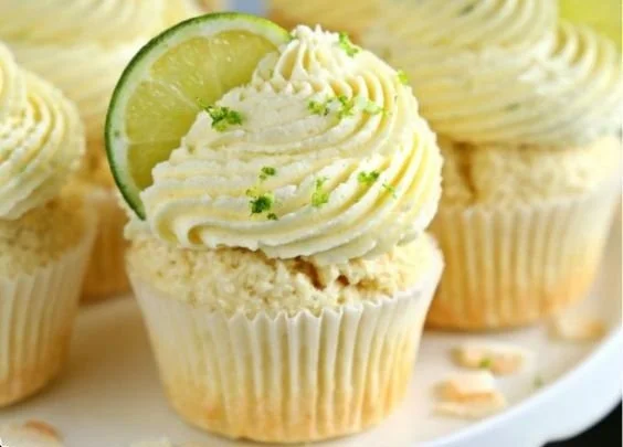 Delicious Coconut Lime Cupcakes with lime zest and coconut frosting
