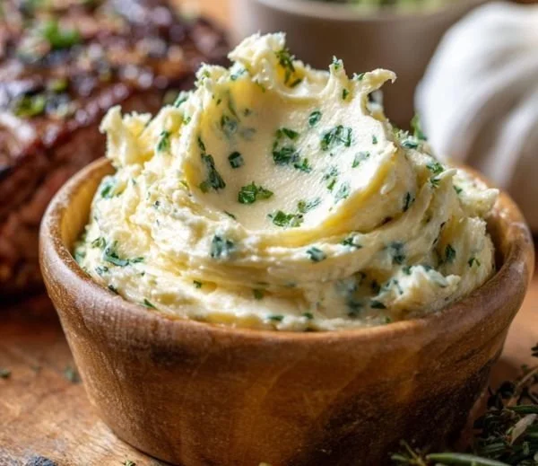 Delicious homemade Cowboy Butter ready for grilling and enhancing dishes.