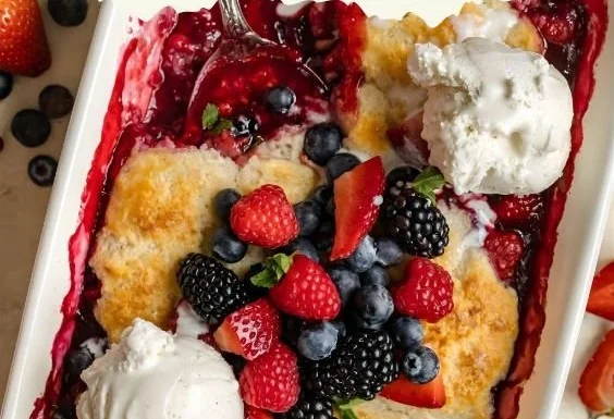 Mixed Berry Cobbler with Biscuit Topping