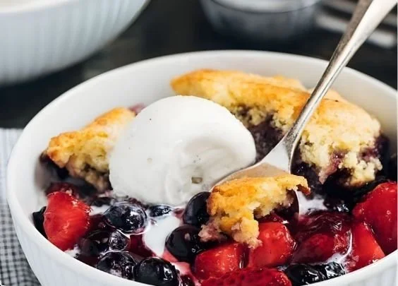 Mixed Berry Cobbler with Biscuit Topping