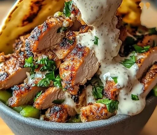 Mouthwatering Chicken Shawarma with Creamy Garlic Sauce