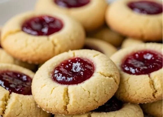 Peanut Butter and Jelly Thumbprint Cookies