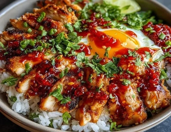 Sweet Chili Chicken Rice Bowls