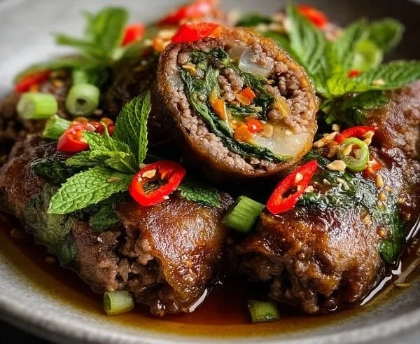 Thai Basil Beef Rolls