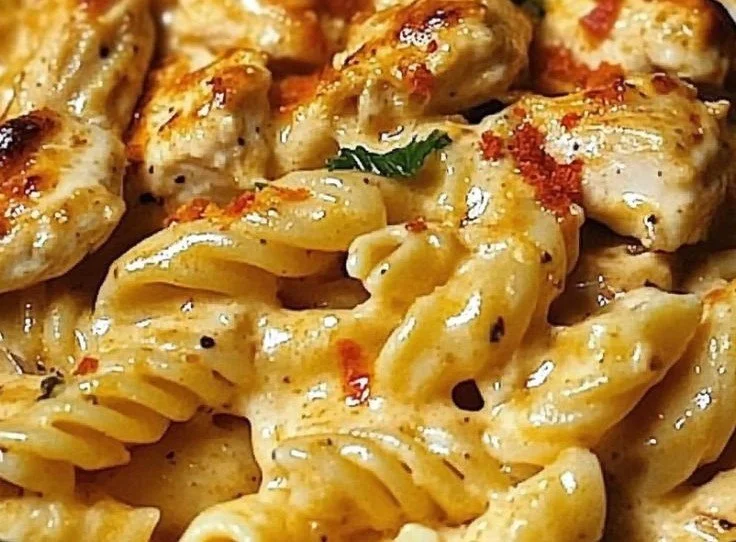 Cajun Cream Cheese Chicken Pasta Bake