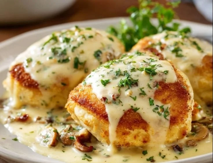 Chicken Pillows With Creamy Parmesan Sauce