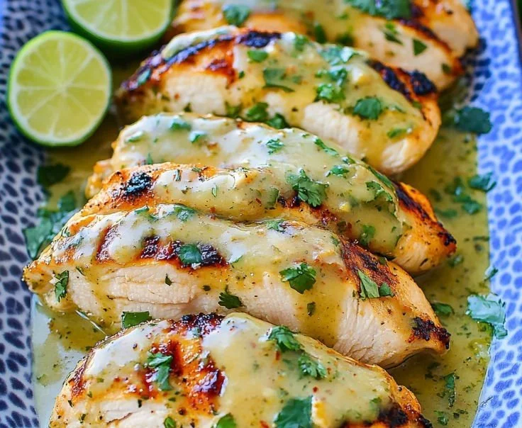 Grilled Salsa Verde Pepper Jack Chicken