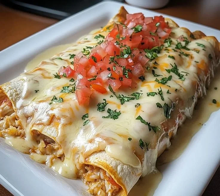 Indulgent Queso Chicken Enchiladas