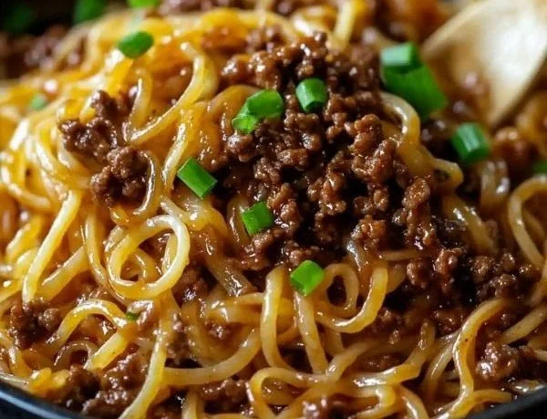 Mongolian Ground Beef Noodles