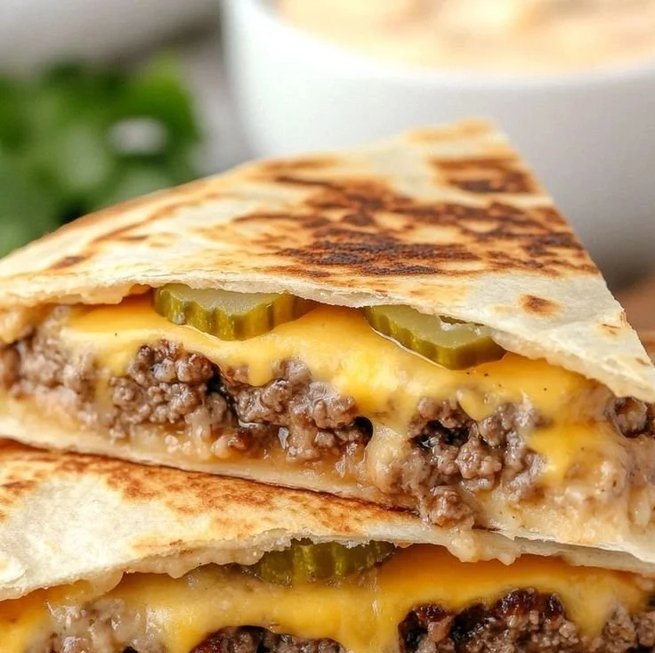 Sizzling Blackstone Quesadilla Burger