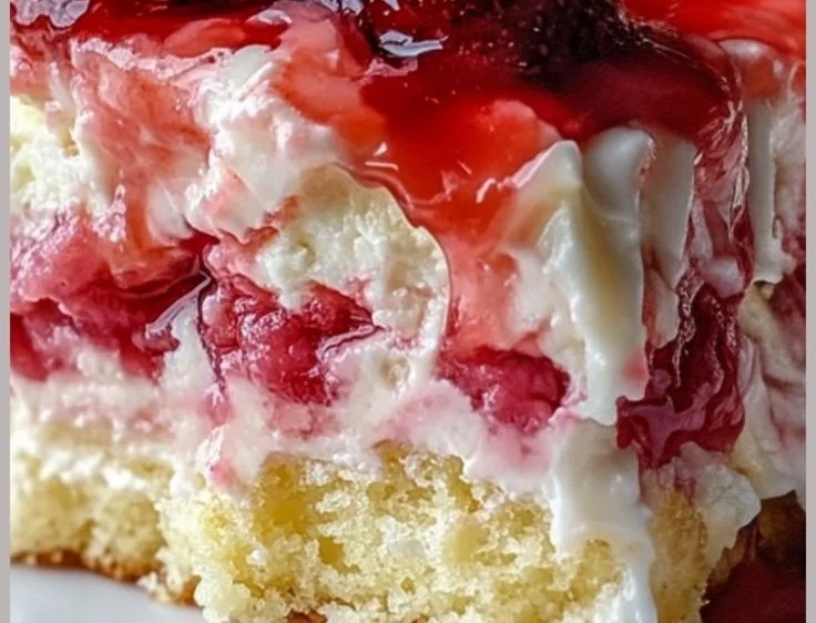 Strawberry Earthquake Cake