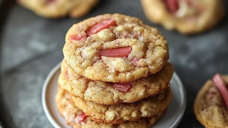 Brown Sugar Rhubarb Cookies