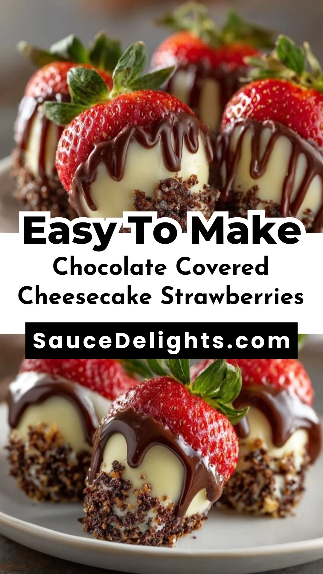 Chocolate Covered Cheesecake Strawberries