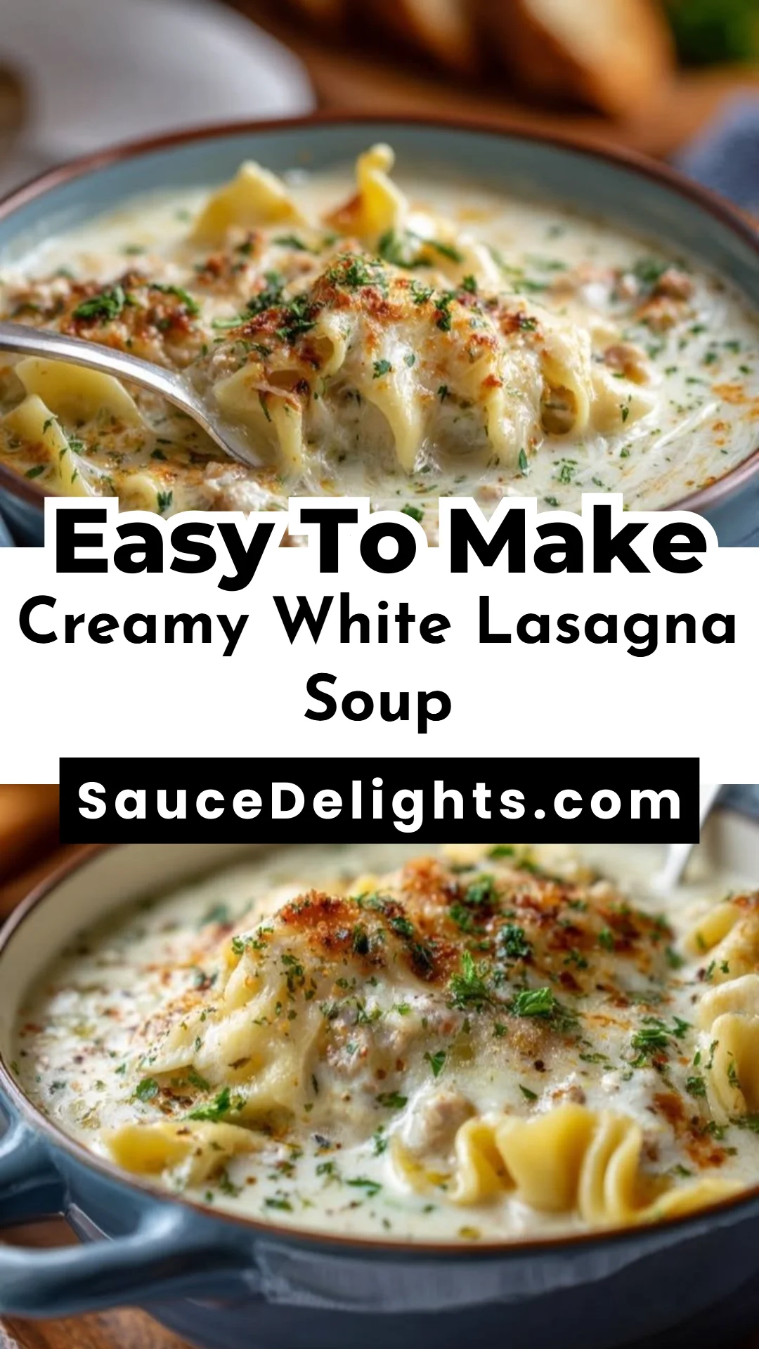 Creamy White Lasagna Soup