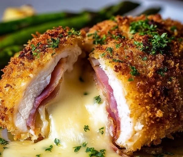 Crispy and Creamy Chicken Cordon Bleu, a delicious gourmet dish.