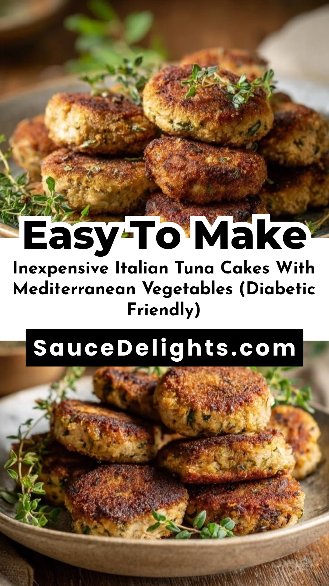 Inexpensive Italian Tuna Cakes With Mediterranean Vegetables (Diabetic Friendly)
