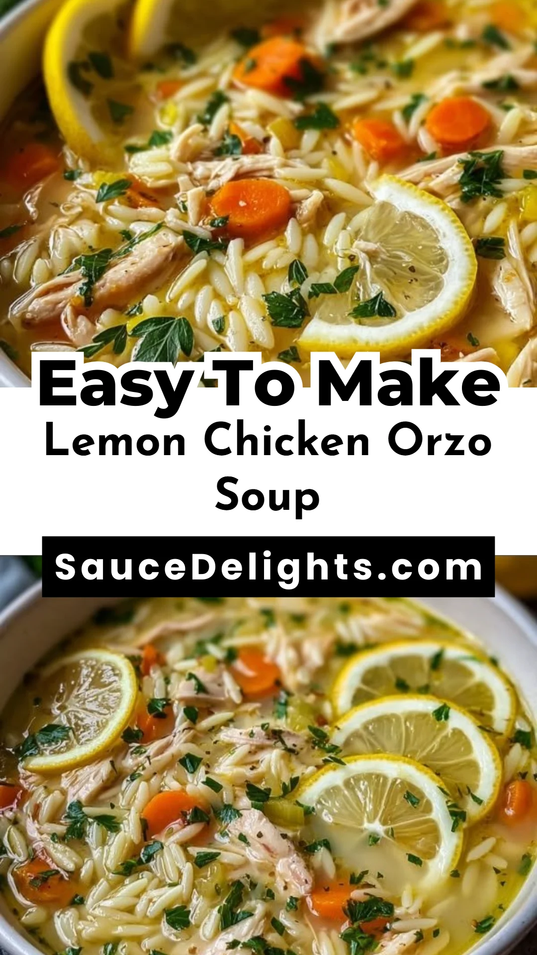 Lemon Chicken Orzo Soup
