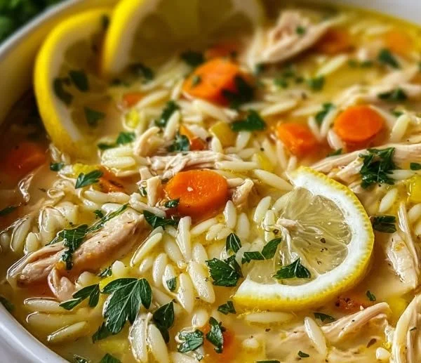 Lemon Chicken Orzo Soup