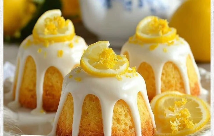 Delicious lemon drop cakes with a zesty lemon glaze