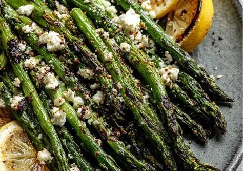 Lemon Feta Grilled Asparagus
