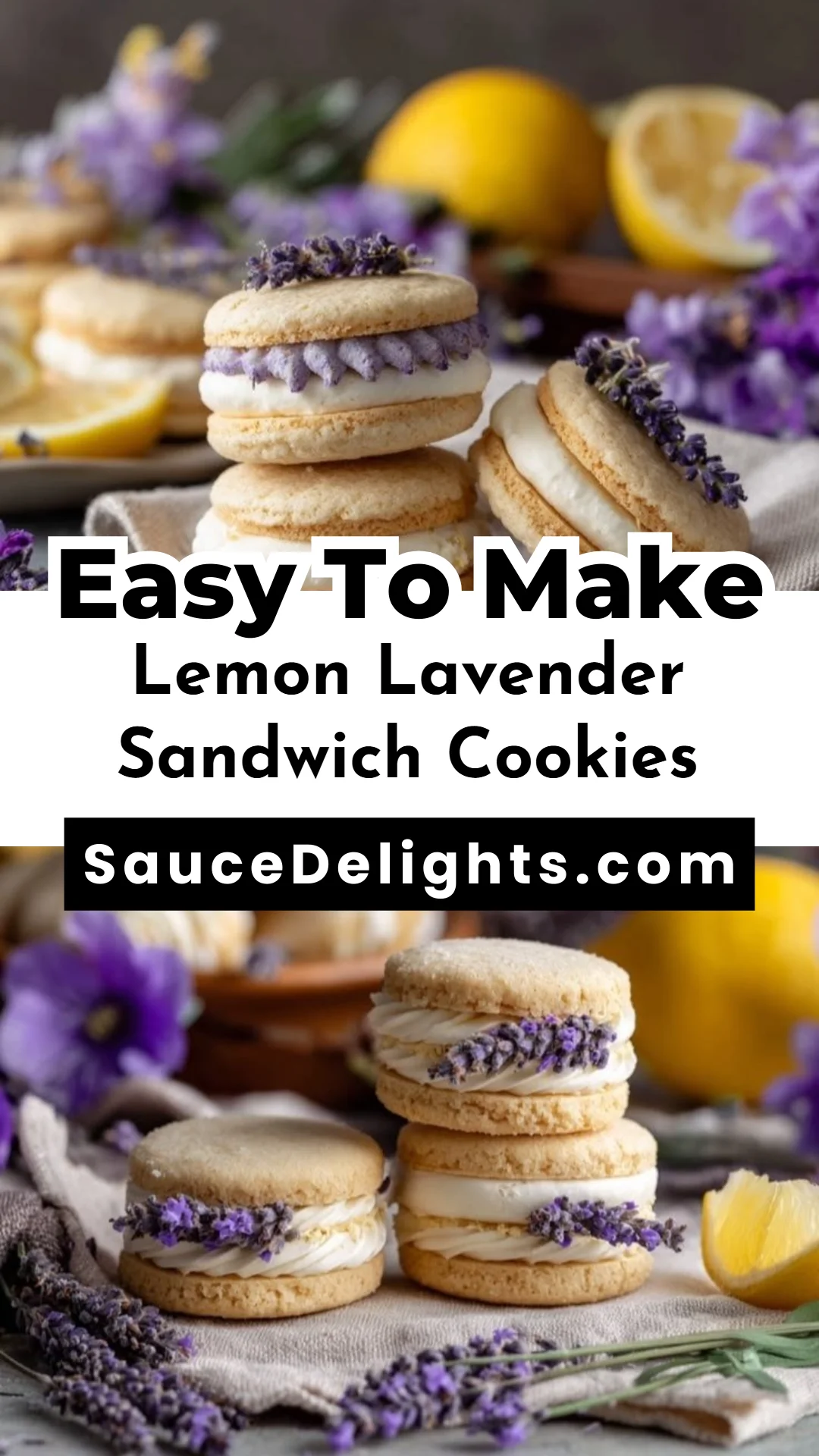 Lemon Lavender Sandwich Cookies