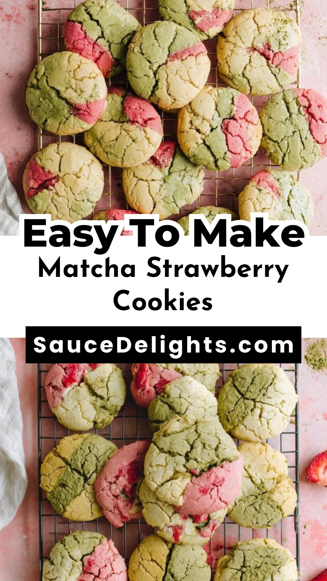 Matcha Strawberry Cookies