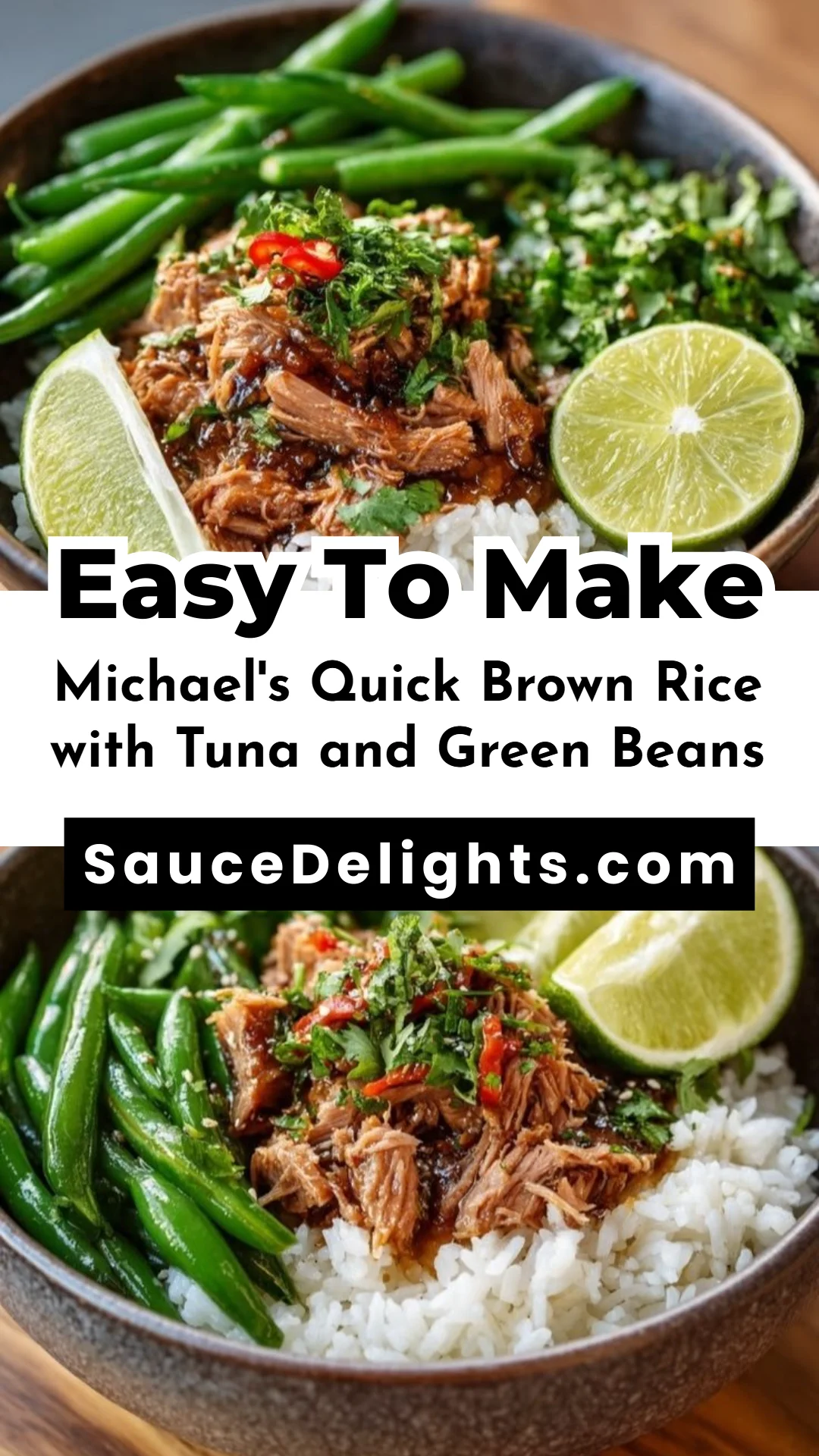 Michael's Quick Brown Rice with Tuna and Green Beans