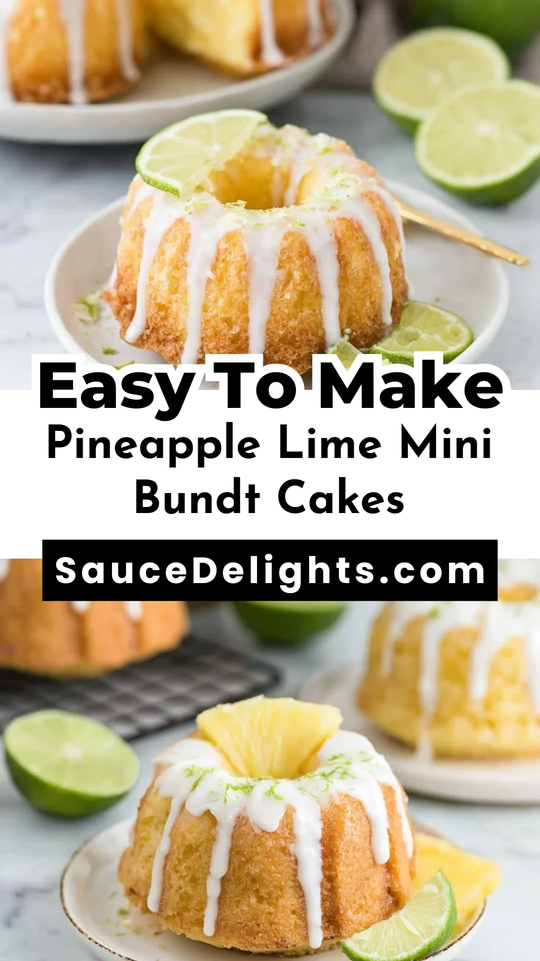 Pineapple Lime Mini Bundt Cakes