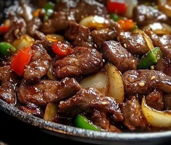 Sizzling Chinese Pepper Steak with Onions