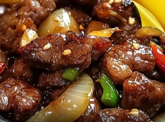 Sizzling Chinese Pepper Steak with Onions