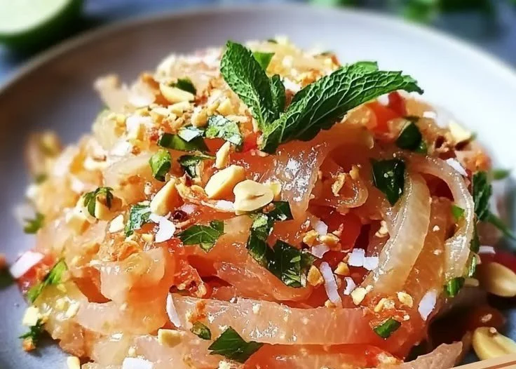 Authentic Thai Pomelo Salad with vibrant ingredients and fresh flavors