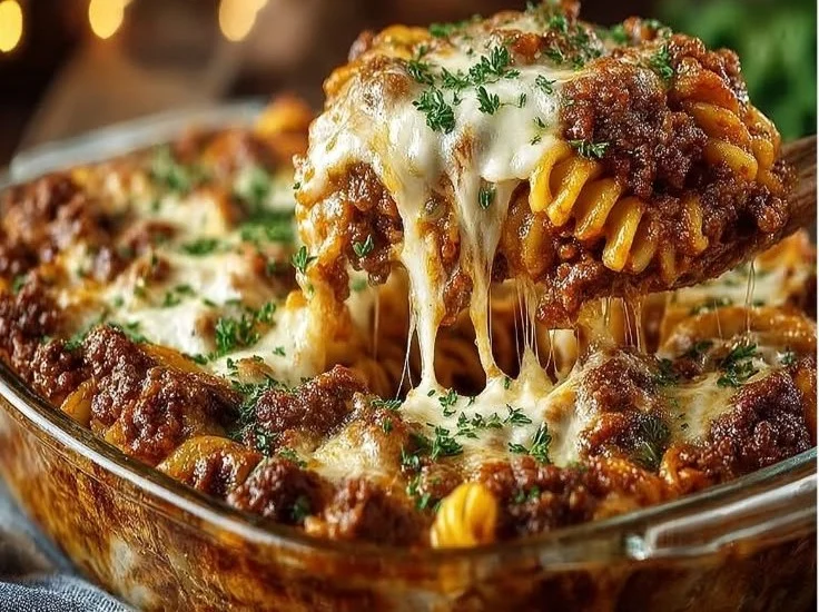 Cheesy Hamburger Casserole Bake