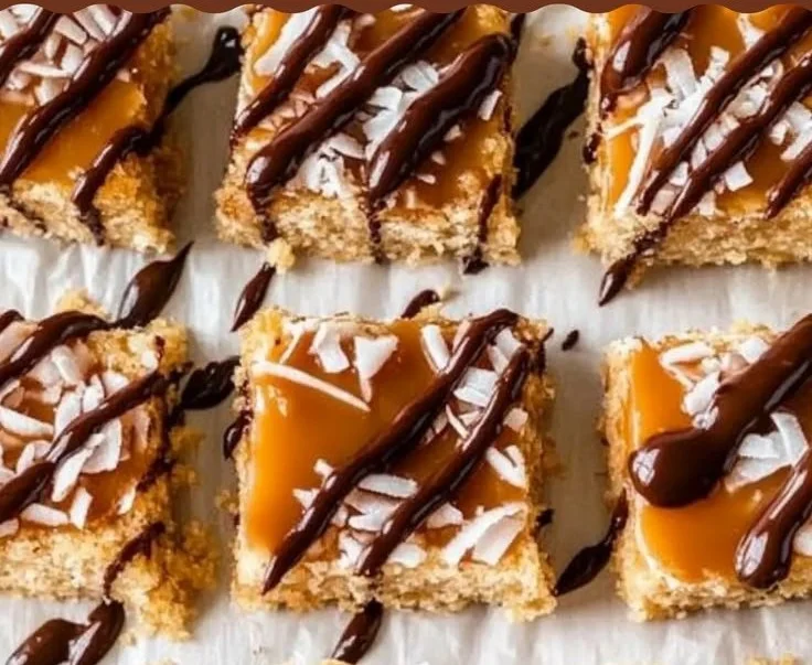 Chewy Coconut Caramel Bars