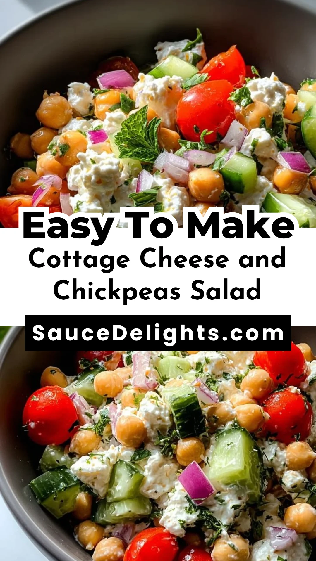 Cottage Cheese and Chickpeas Salad