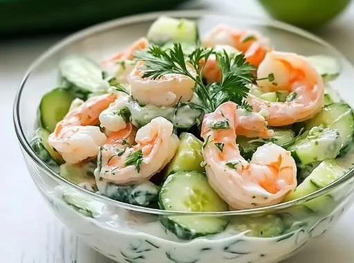Creamy Cucumber Shrimp Salad