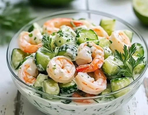 Creamy Cucumber Shrimp Salad