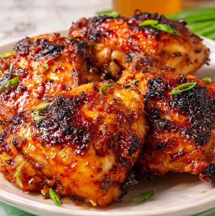 Crispy Air Fryer Honey Mustard Chicken Thighs