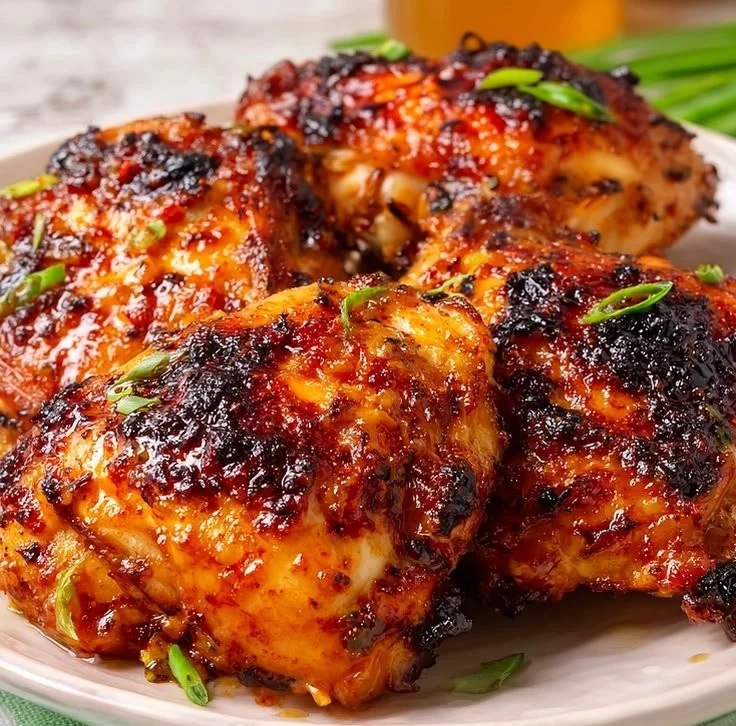 Crispy Air Fryer Honey Mustard Chicken Thighs