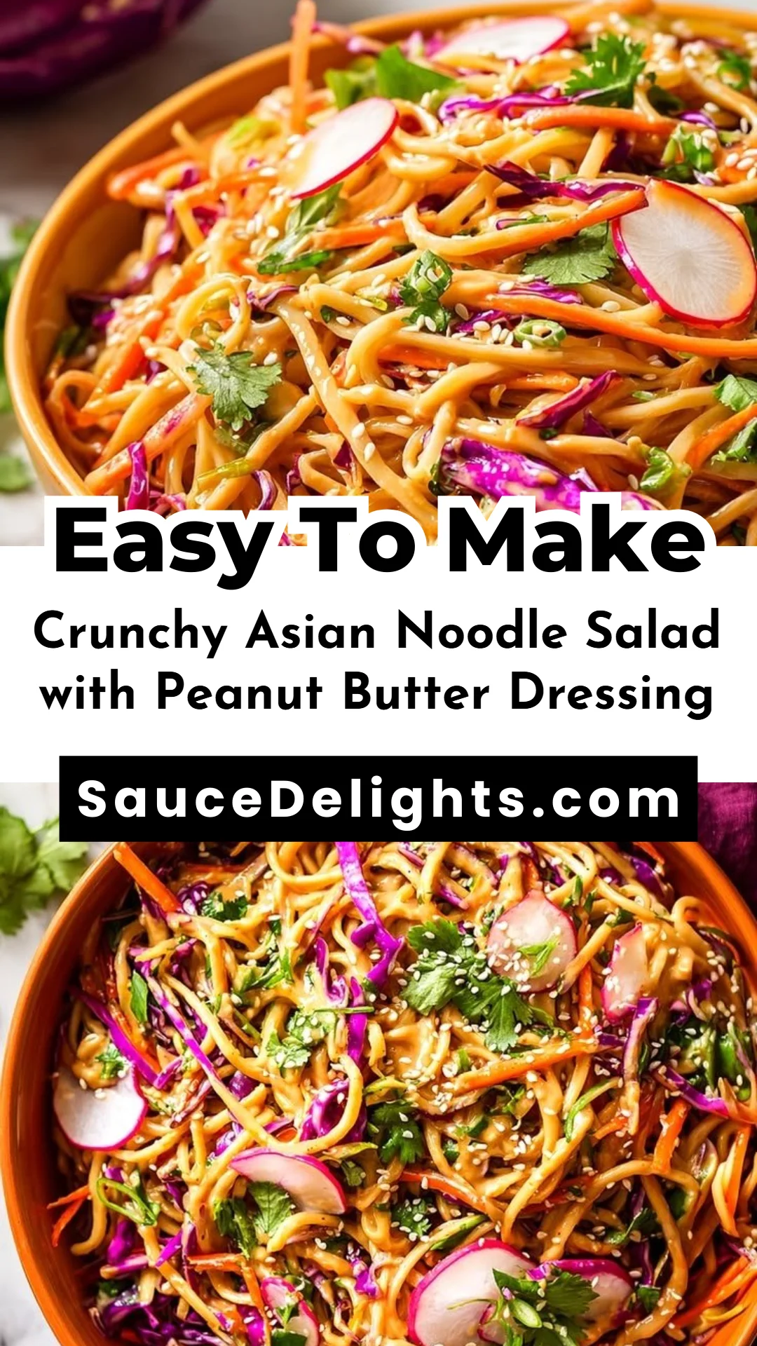 Crunchy Asian Noodle Salad with Peanut Butter Dressing