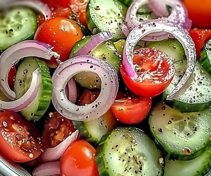 Cucumber, Onion, and Tomato Salad
