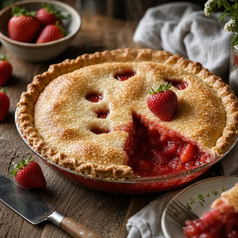 Delicious Strawberry Pie with Frozen Strawberries - thegirlskitchen
