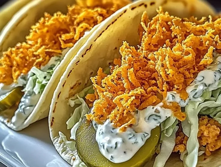 Dill Pickle Ranch Smash Chicken Tacos