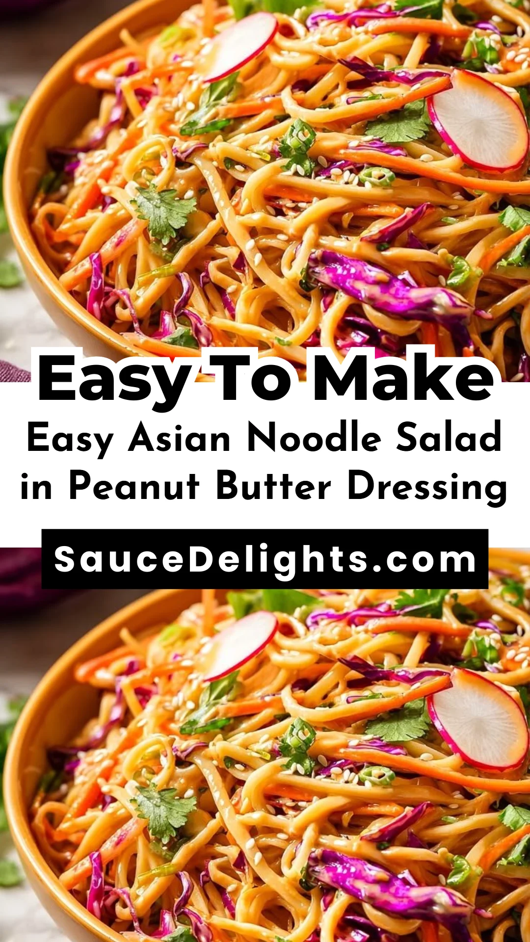 Easy Asian Noodle Salad in Peanut Butter Dressing
