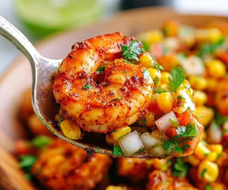 Easy Grilled Shrimp with Corn Salsa - the girl's kitchen