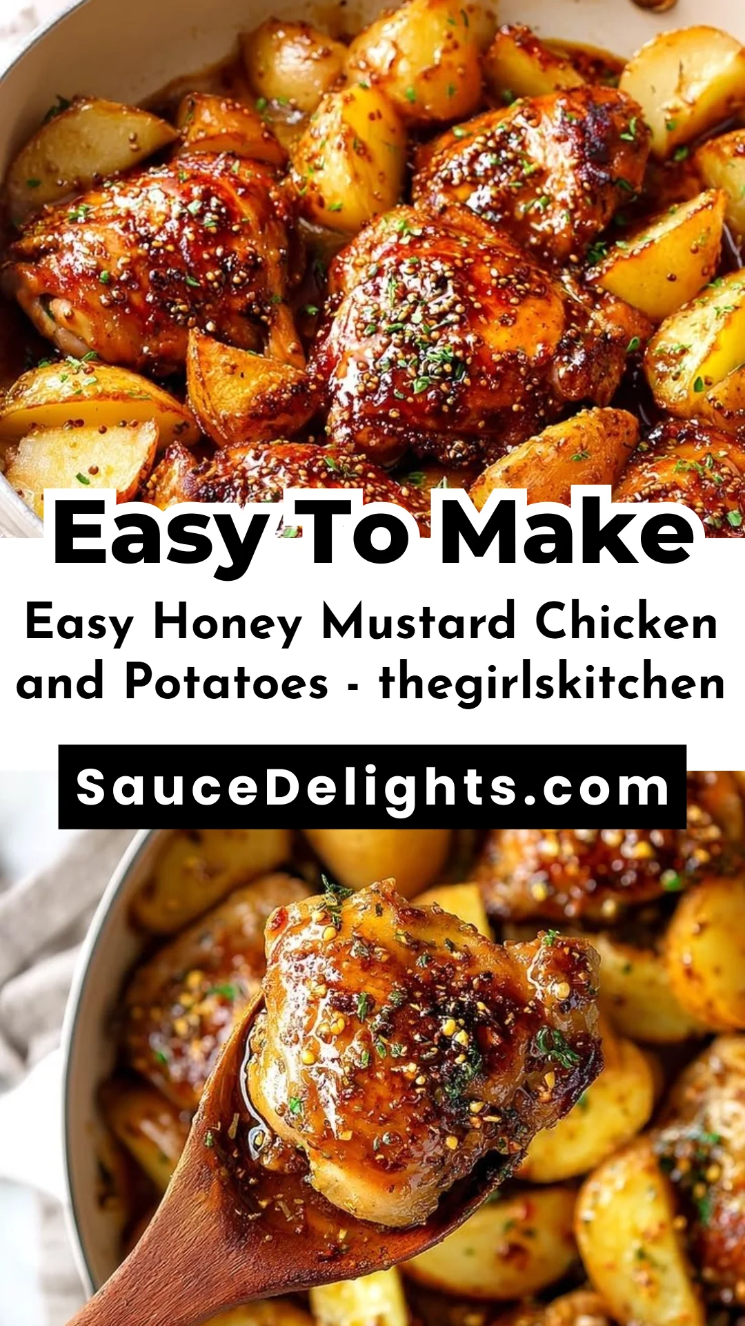 Easy Honey Mustard Chicken and Potatoes - thegirlskitchen