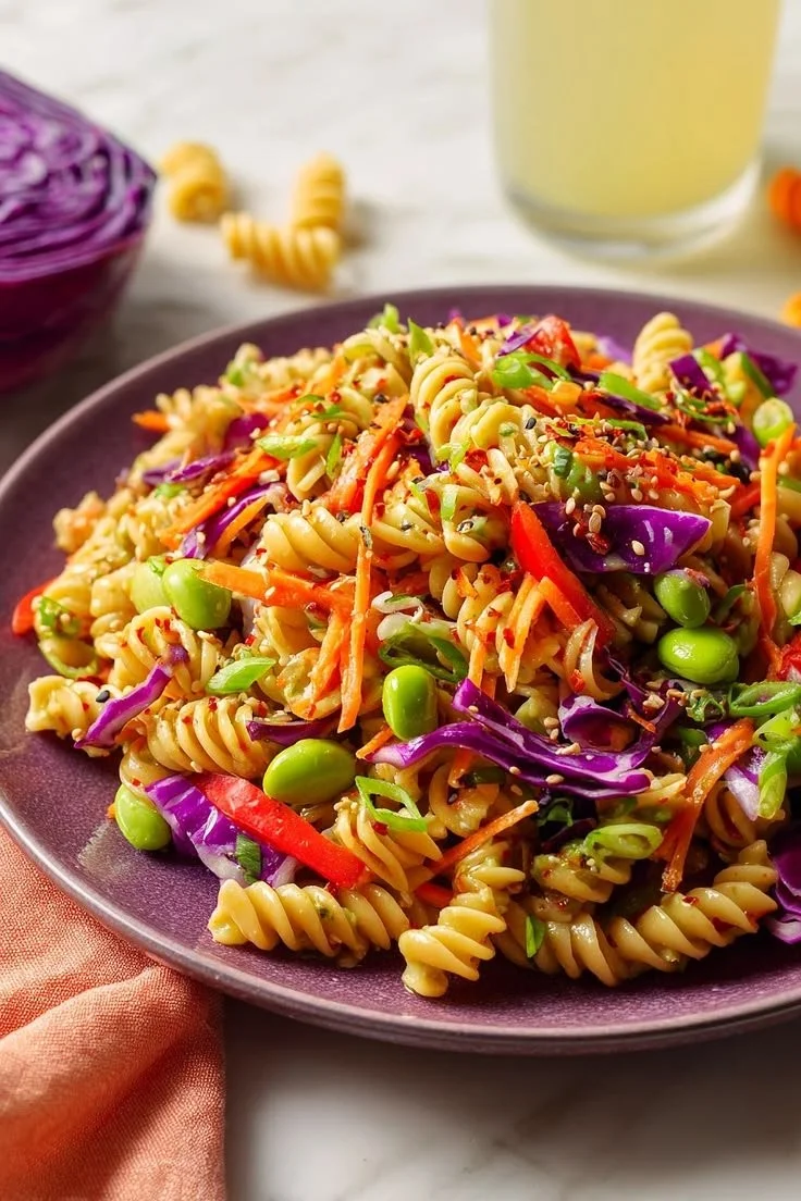 Ginger Asian Edamame Pasta Salad