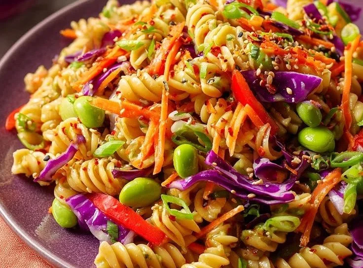 Ginger Asian Edamame Pasta Salad
