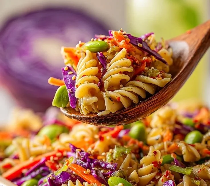 Ginger Asian Edamame Pasta Salad - thegirlskitchen