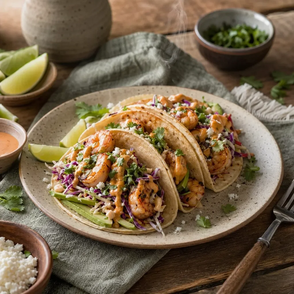 Incredible Shrimp Tacos with Chipotle Crema
